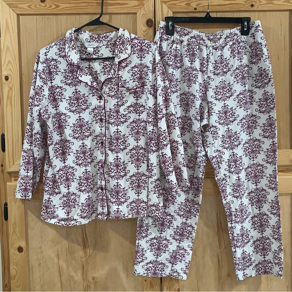 CJ Banks 2 piece printed cozy year round style pajama set size X